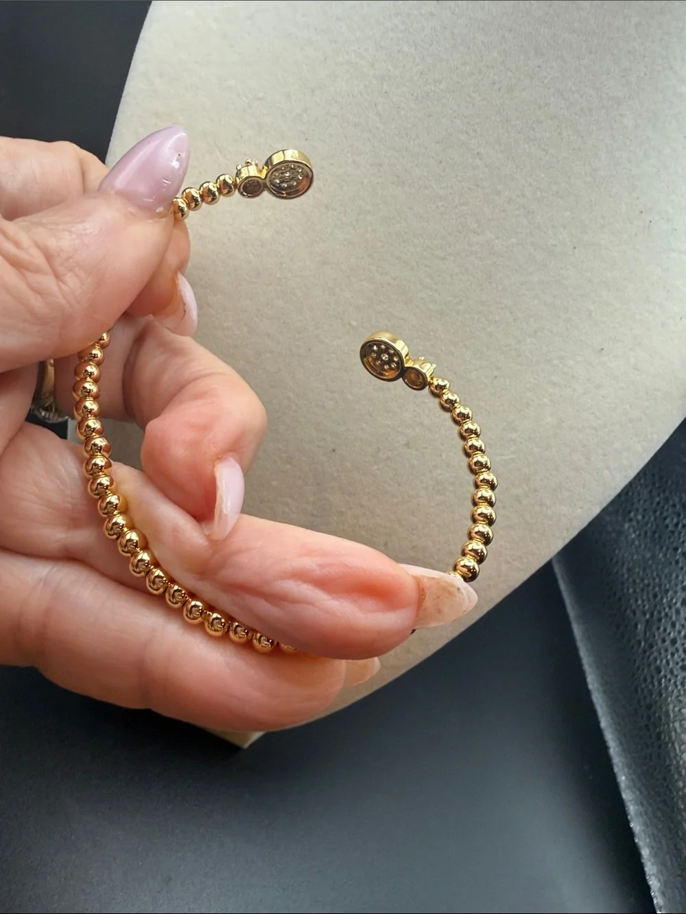 Adina Eden Gold-tone Beaded Crystal  adjustable bangle nwt
